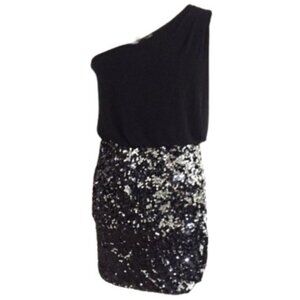 City Triangle One Should Black Sequin Mini Dress - EUC